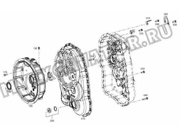 Коробка передач/TRANSM. HOUSING (S/N: A80001-) F3-6-1 Hidromek HMK 102 S