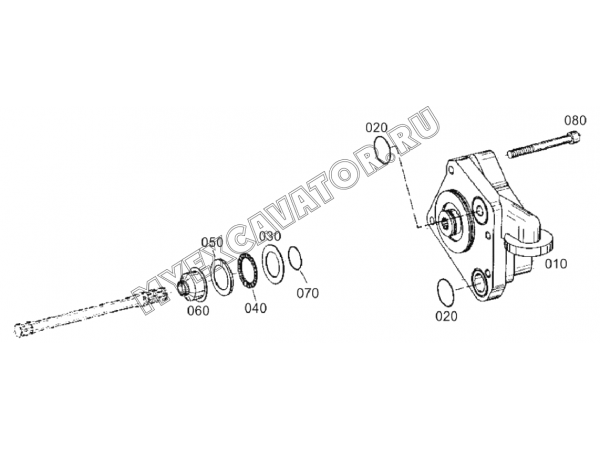 Масляный насос/PRESSURE OIL PUMP (S/N: A80001-) F3-18-1 Hidromek HMK 102 S