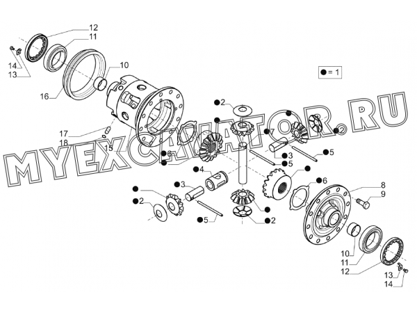 Дифференциал/DIFFERENTIAL, REAR AXLE (S/N: A80001-) F2-5-1 Hidromek HMK 102 S