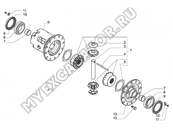 Дифференциал/DIFFERRENTIAL, FRONT AXLE (S/N: A80001-) F1-5-1 Hidromek HMK 102 S