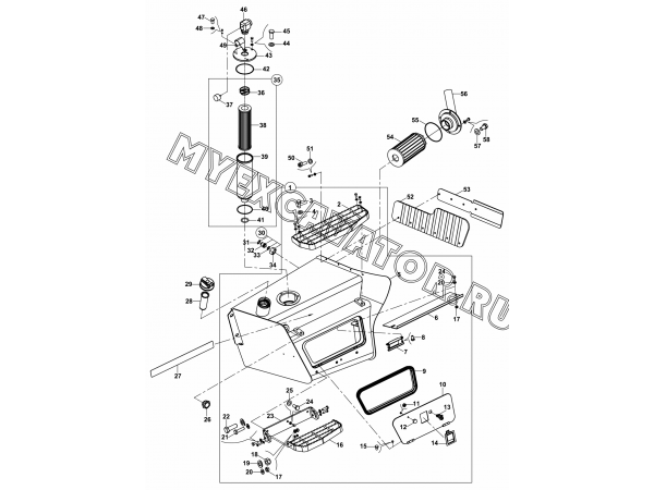 Бак гидравлический/TANK, HYDRAULIC (S/N: A80001-) B1-3-1 Hidromek HMK 102 S