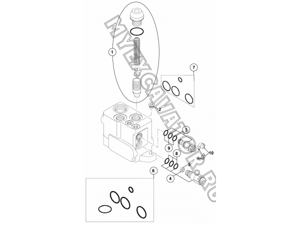 Гидросистема/BACKHOE CONTROL VALVE-INLET BLOCK (S/N: A80001-) E2-2-2-1 Hidromek HMK 102 S