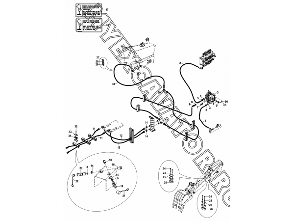 Гидросистема/CIRCUIT MOUNTING, BREAKER INSTALLATION, NK (S/N: A80001-) E1-6-1 Hidromek HMK 102 S