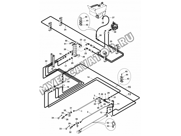 Гидросистема/CIRCUIT MOUNTING, BREAKER INSTALLATION, TELESCOPIC BOOM (S/N: A80256-) E1-6-2/01 Hidromek HMK 102 S