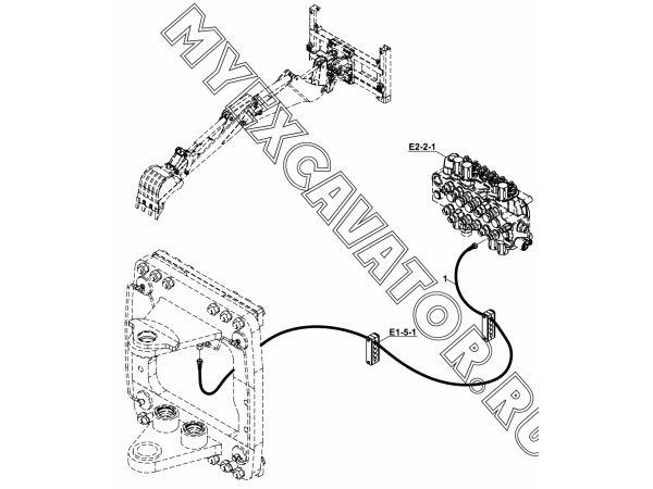 Гидросистема/CIRCUIT MOUNTING, HYDROCLAMP (S/N: A80001-) E1-5-3 Hidromek HMK 102 S