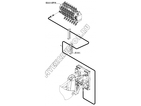 Гидросистема/CIRCUIT MOUNTING, HYDROCLAMP (S/N: A80001-) E1-5-3-OP3 Hidromek HMK 102 S