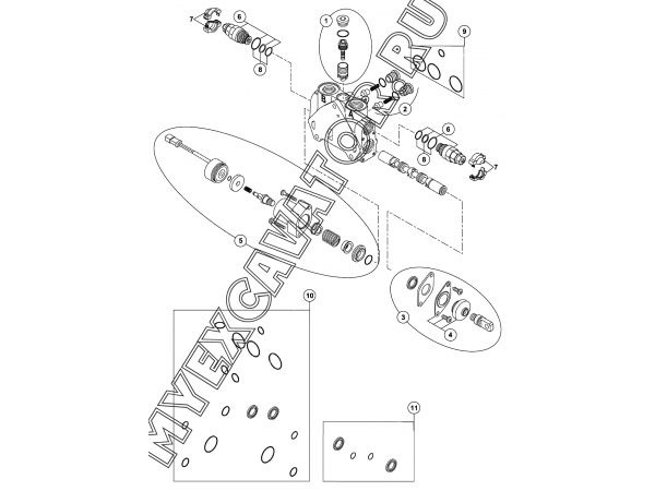 Гидросистема/LOADER CONTROL VALVE-SHOVEL RAM CONTROL BLOCK (S/N: A80001-) E2-1-2-3-OP1 Hidromek HMK 102 S