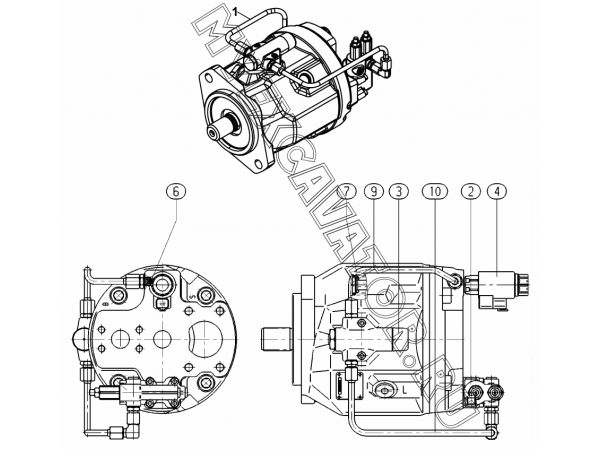 Гидросистема/PISTON PUMP (S/N: A80001-) E2-4-1-OP1 Hidromek HMK 102 S