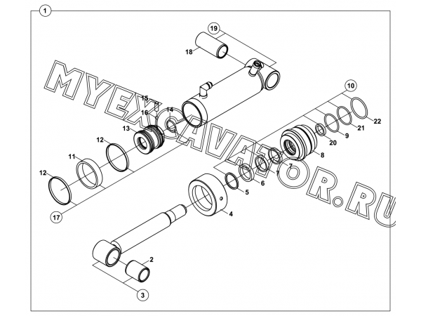 Гидроцилиндр/RAM, LEVELLING BLADE (S/N: A80001-) E3-11-1-0P Hidromek HMK 102 S