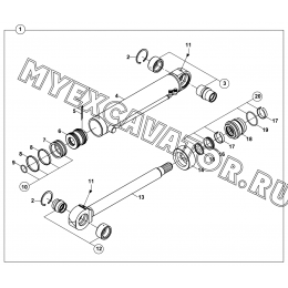 Гидроцилиндр/RAM, LEVELLING BLADE, WITH 2 AXIS TURN (S/N: A80001-) E3-11-3-OP Hidromek HMK 102 S