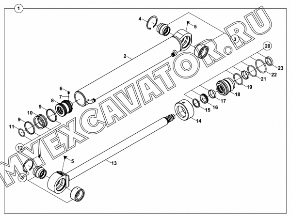 Гидроцилиндр/RAM, LOG FORK, WITH VERTICAL MOVEMENT (S/N: A80001-) E3-12-2 Hidromek HMK 102 S