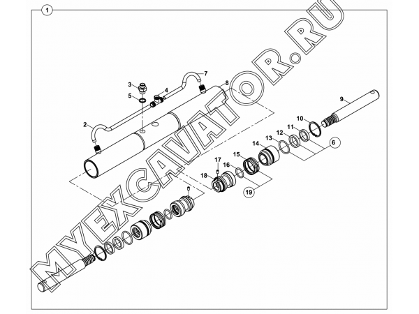 Гидроцилиндр/RAM, QUICK COUPLER (S/N: A80001-) E3-10-1 Hidromek HMK 102 S