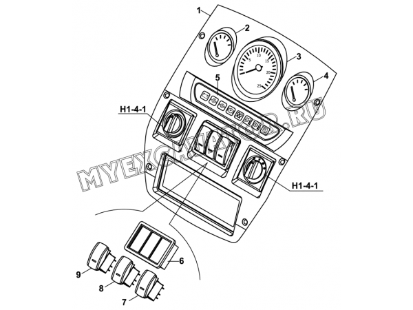 Приборы и переключатели/INSTRUMENT PANEL, SIDE, RIGHT (S/N: A80001-) B2-5-2 Hidromek HMK 102 S