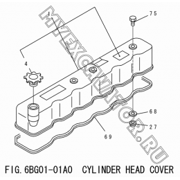 6BG01-01A0 Крышка головки цилиндров/CYLINDER HEAD COVER Isuzu 6BG1-1-T