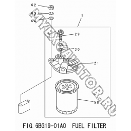 6BG19-01A0 Топливный фильтр/FUEL FILTER Isuzu 6BG1-1-T