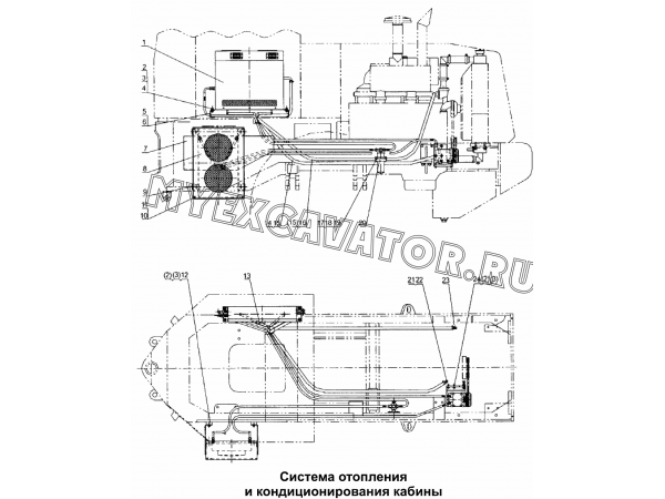 Система отопления и кондиционирования кабины 300F.14 Mitsuber ML333N