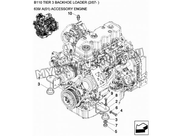 Подвеска двигателя/ACCESSORY ENGINE New Holland B110
