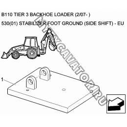 Башмак опоры/STABILIZER FOOT GROUND (SIDE SHIFT) - EU New Holland B110