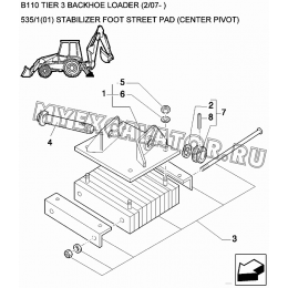 Башмак опоры/STABILIZER FOOT STREET PAD (CENTER PIVOT) New Holland B110
