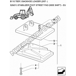 Башмак опоры/STABILIZER FOOT STREET PAD (SIDE SHIFT) - EU New Holland B110