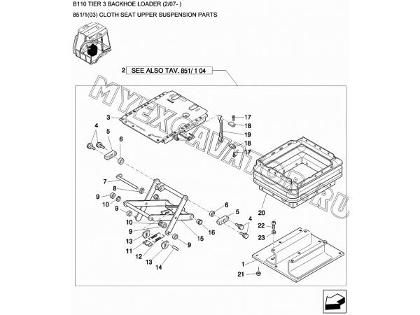 Сиденье оператора/CLOTH SEAT UPPER SUSPENSION PARTS New Holland B110