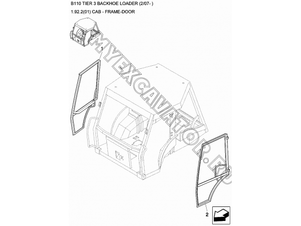 Дверь кабины/CAB - FRAME-DOOR New Holland B110