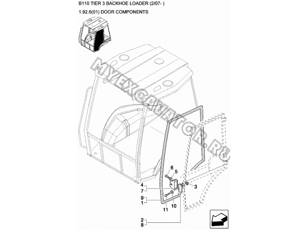 Детали двери/DOOR COMPONENTS New Holland B110