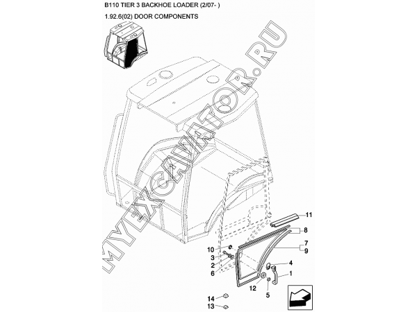 Детали двери/DOOR COMPONENTS New Holland B110