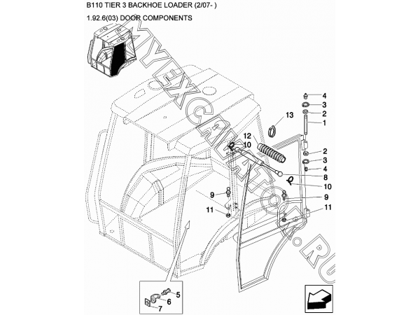 Детали двери/DOOR COMPONENTS New Holland B110