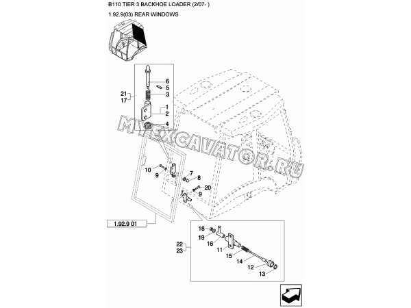 Заднее окно/REAR WINDOWS New Holland B110