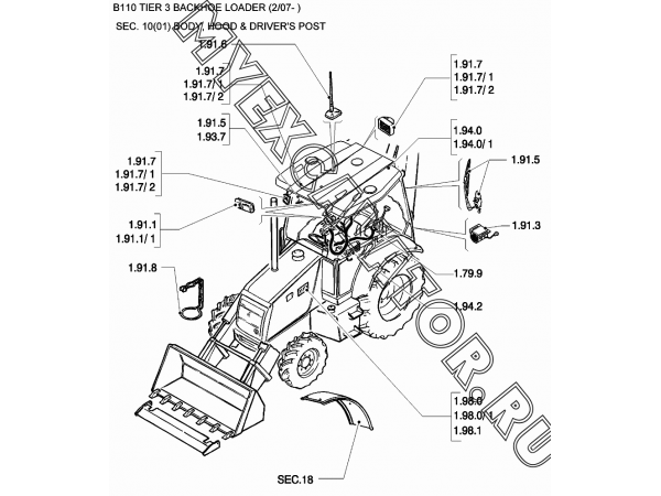 Кабина/BODY, HOOD &amp; DRIVER'S POST New Holland B110