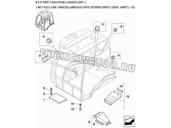 Заглушки/CAB / MISCELLANEOUS CAPS (POWER SHIFT) (SIDE SHIFT) - EU New Holland B110