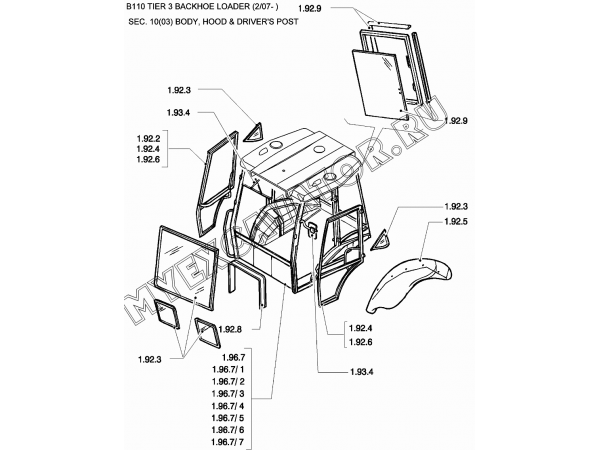 Кабина/BODY, HOOD &amp; DRIVER'S POST New Holland B110