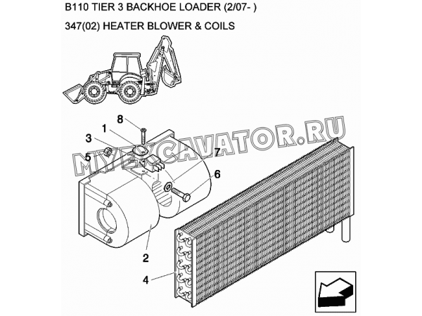 Вентилятор и радиаторы/HEATER BLOWER &amp; COILS New Holland B110