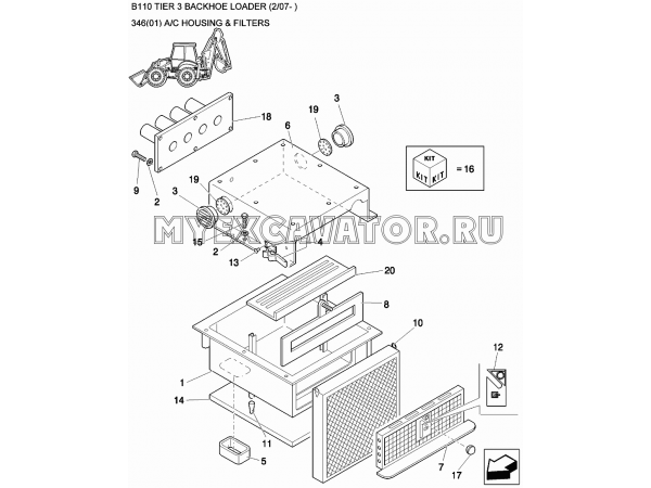 Кожух и фильтры кондиционера/A/C HOUSING &amp; FILTERS New Holland B110