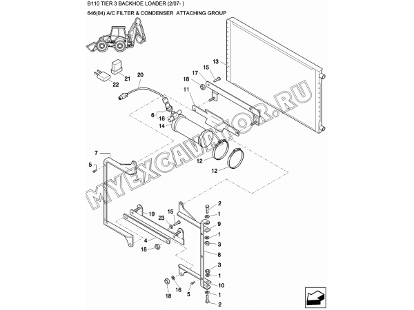 Кондиционер/A/C FILTER &amp; CONDENSER ATTACHING GROUP New Holland B110