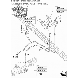 Педаль тормоза/CAB-SAFETY FRAME / BRAKE PEDAL New Holland B110