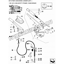 Стояночный тормоз/CAB-SAFETY FRAME / HAND BRAKE New Holland B110