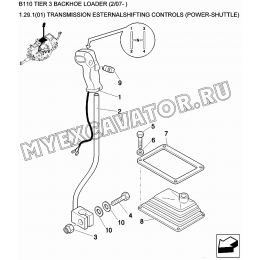 Трансмиссия/TRANSMISSION ESTERNALSHIFTING CONTROLS (POWER-SHUTTLE) New Holland B110