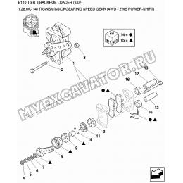 Трансмиссия/TRANSMISSIONGEARING SPEED GEAR (4WD - 2WS POWER-SHIFT) New Holland B110