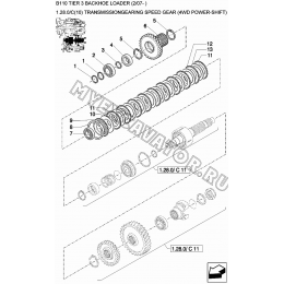 Трансмиссия/TRANSMISSIONGEARING SPEED GEAR (4WD POWER-SHIFT) New Holland B110