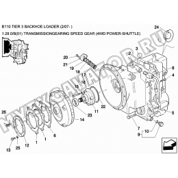 Трансмиссия/TRANSMISSIONGEARING SPEED GEAR (4WD POWER-SHUTTLE) New Holland B110