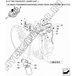 Трансмиссия/TRANSMISSIONGEARING SPEED GEAR (4WD POWER-SHUTTLE) New Holland B110