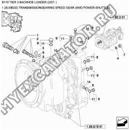 Трансмиссия/TRANSMISSIONGEARING SPEED GEAR (4WD POWER-SHUTTLE) New Holland B110