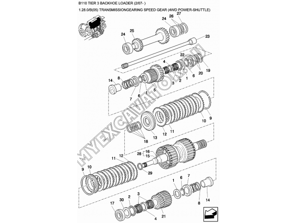 Трансмиссия/TRANSMISSIONGEARING SPEED GEAR (4WD POWER-SHUTTLE) New Holland B110