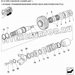 Трансмиссия/TRANSMISSIONGEARING SPEED GEAR (4WD POWER-SHUTTLE) New Holland B110