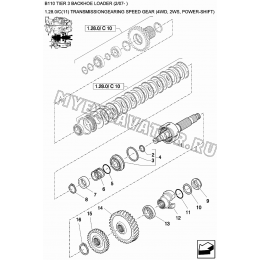 Трансмиссия/TRANSMISSIONGEARING SPEED GEAR (4WD, 2WS, POWER-SHIFT) New Holland B110