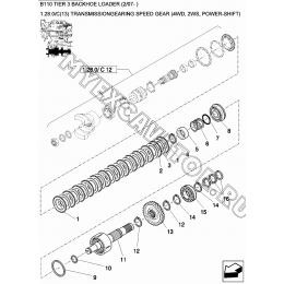 Трансмиссия/TRANSMISSIONGEARING SPEED GEAR (4WD, 2WS, POWER-SHIFT) New Holland B110