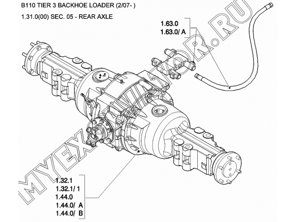 Задний мост/REAR AXLE New Holland B110