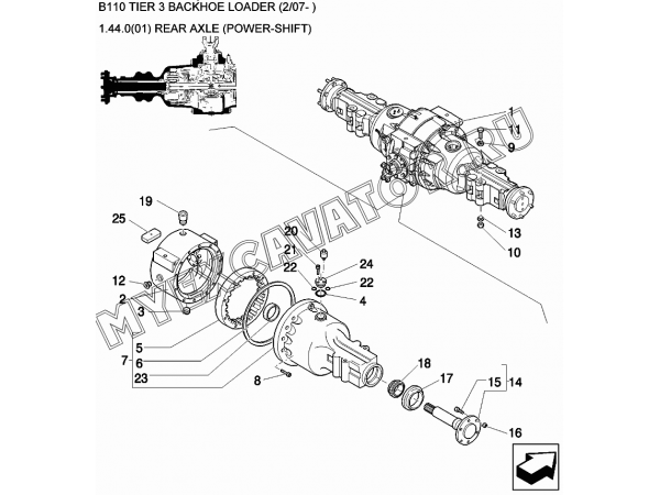 Задний мост/REAR AXLE (POWER-SHIFT) New Holland B110